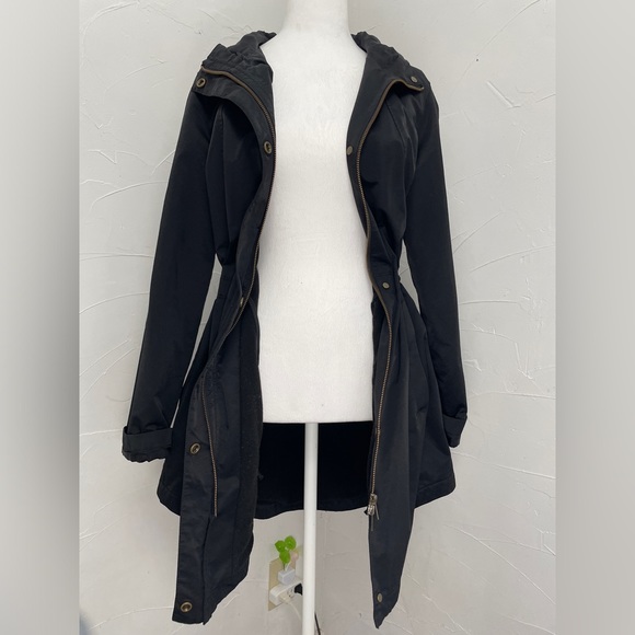 Eileen Fisher Black Organic Cotton Nylon Hooded Jacket - Picture 5 of 16